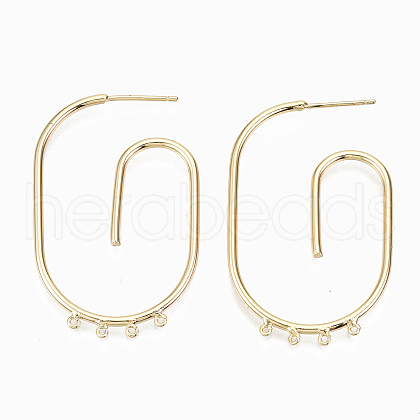 Brass Stud Earring Findings KK-S356-141G-NF-1