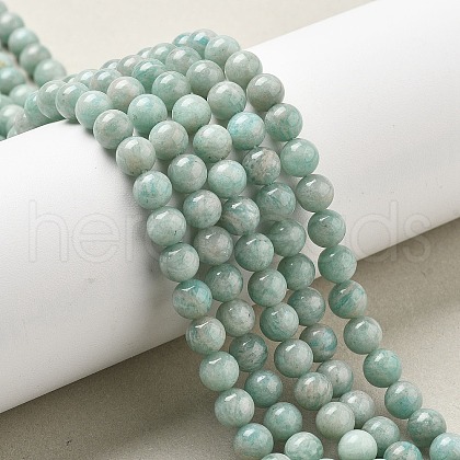 Natural Amazonite Beads Strands G-L618-A01-6mm-1