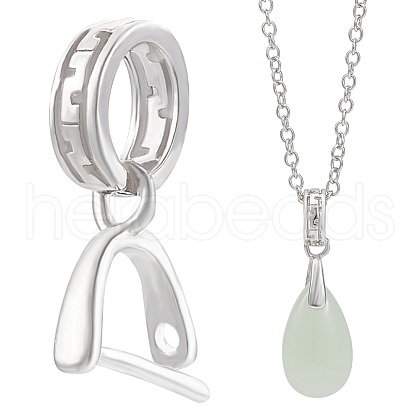 BENECREAT 2Pcs Sterling Silver Pendant Bails STER-BC0002-55B-1