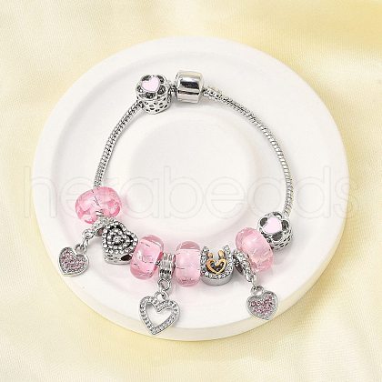 Alloy Enamel European Beads Charm Bracelets BJEW-F495-14P-1