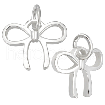 Beebeecraft 2Pcs 925 Sterling Silver Bowknot Charms STER-BBC0007-89-1