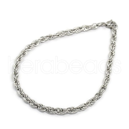 Fashionable 304 Stainless Steel Rope Chain Bracelet Making STAS-A028-B053P-1