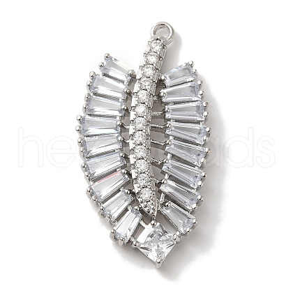 Brass Micro Pave Cubic Zirconia Pendants KK-C072-23B-P-1