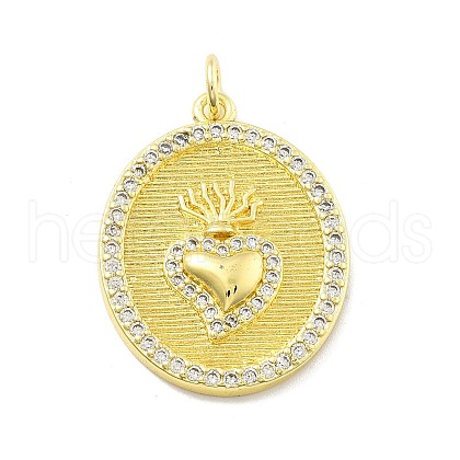 Rack Plating Brass Micro Pave Cubic Zirconia Pendants KK-D359-23G-1