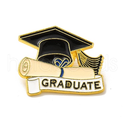 Graduation Cap with Word Graduate Enamel Pin JEWB-I022-03A-1