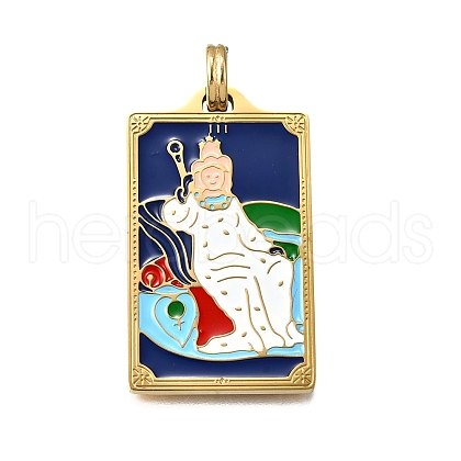 Tarot 304 Stainless Steel Enamel Pendants STAS-M119-07R-G-1