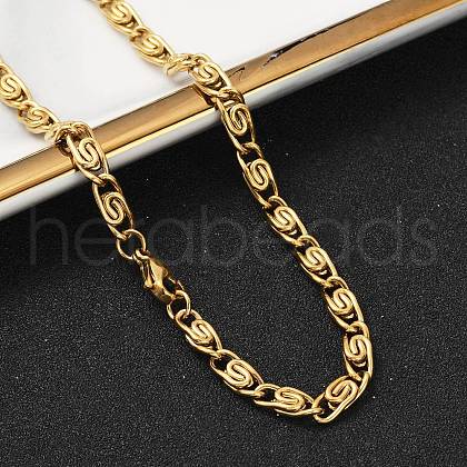 Ion Plating(IP) 304 Stainless Steel Lumachina Chain Necklaces NJEW-F297-01G-1