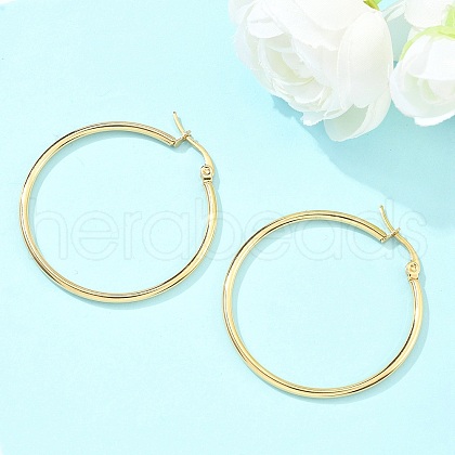 Ion Plating(IP) 304 Stainless Steel Hoop Earrings EJEW-N0016-11G-F-1