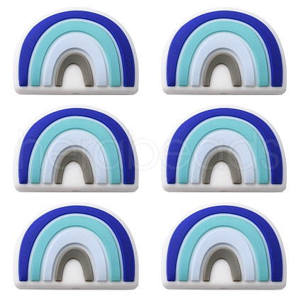6Pcs Food Grade Eco-Friendly Silicone Focal Beads SIL-YW0001-04A-1