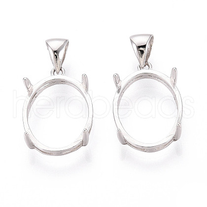 925 Sterling Silver Pendant Claw Cabochon Settings STER-N016-44B-P-1