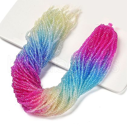 Transparent Painted Glass Beads Strands X1-DGLA-A034-T2mm-A14-1