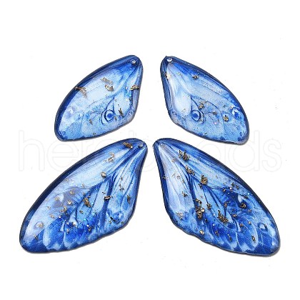 4Pcs Transparent Epoxy Resin Butterfly Wings Pendants RESI-C057-01C-1