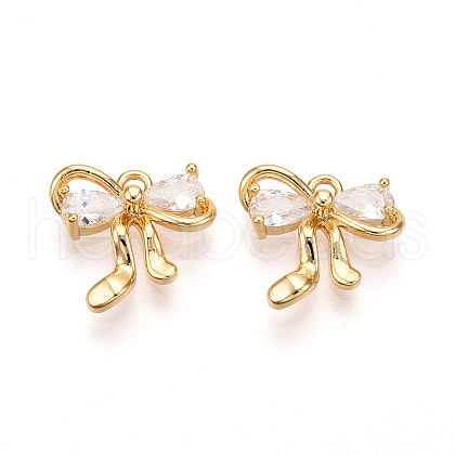 Brass Micro Pave Cubic Zirconia Charms KK-N261-92B-G-1
