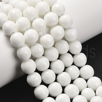 Natural White Jade Bead Strands G-R166-10mm-22-1