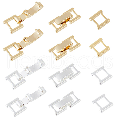 SUPERFINDINGS 20Pcs 2 Colors Eco-Friendly Brass Watch Band Clasps KK-FH0007-66-1