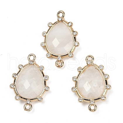 Natural Moonstone Faceted Connector Charms G-K347-07G-03-1