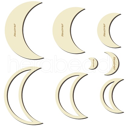 8Pcs 8 Style Wood Hoop Rings Macrame for DIY Craft Making DIY-WH0545-007-1