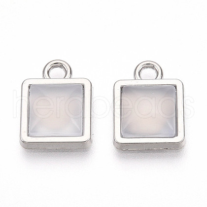 Square Alloy Resin Charms PALLOY-N177-04P-1