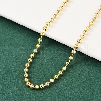Rack Plating Brass Ball Chain Necklaces for Women NJEW-G102-01A-G-1