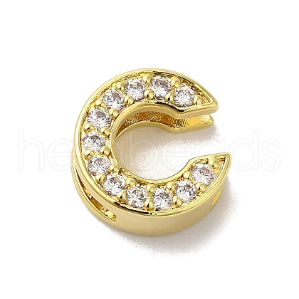 Brass Micro Pave Cubic Zirconia Beads KK-H487-25G-03-1