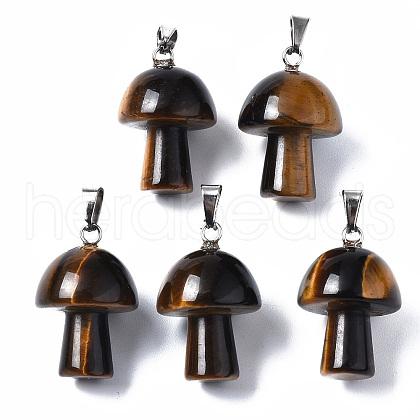 Natural Tiger Eye Pendants X-G-N0325-10A-1