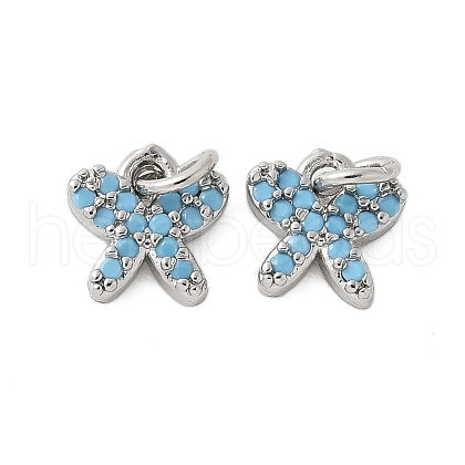 Brass Micro Pave Cubic Zirconia Charms KK-U056-42P-1