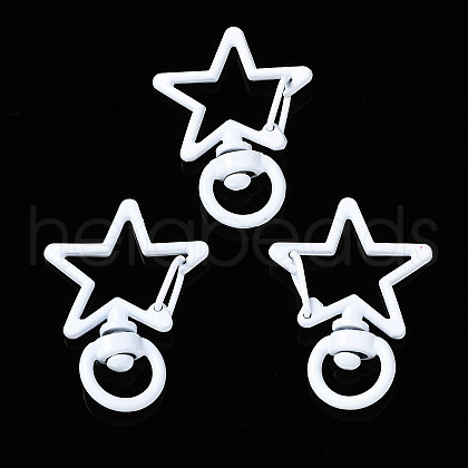 Spray Painted Eco-Friendly Alloy Swivel Snap Hooks Clasps PALLOY-T080-14M-NR-1