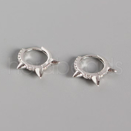 S925 Sterling Silver Punk Rivet Hoop Earrings OS2766-2-1