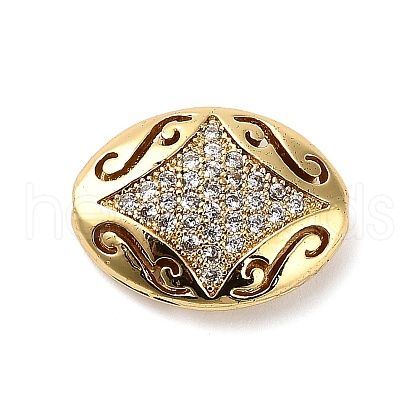 Brass Micro Pave Cubic Zirconia Beads KK-L229-025G-1