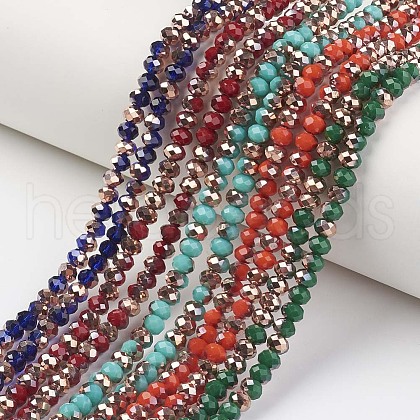 Electroplate Opaque Glass Beads Strands EGLA-A034-P6mm-N-1