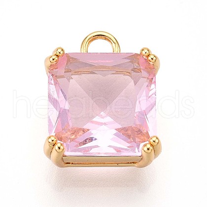 Brass Micro Pave Cubic Zirconia Charms KK-N261-24C-G-1