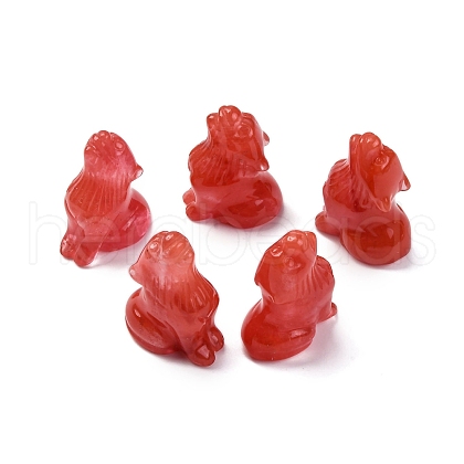 Synthetic Cherry Quartz Glass Display Decorations DJEW-P019-A20-1
