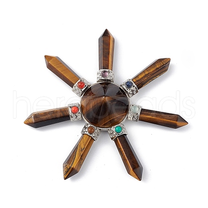 Chakra Natural Tiger Eye Energy Tower Pyramid G-L524-08P-02-1