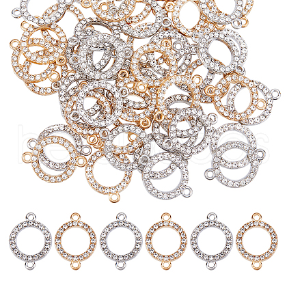 60Pcs 2 Colors Alloy Crystal Rhinestone Connector Charms FIND-HS0001-21-1