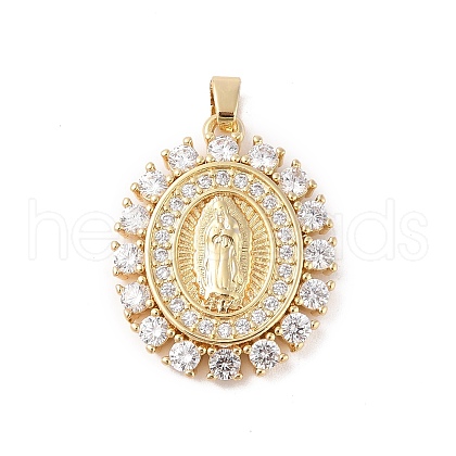 Brass Cubic Zirconia Pendants KK-Z050-30G-01-1