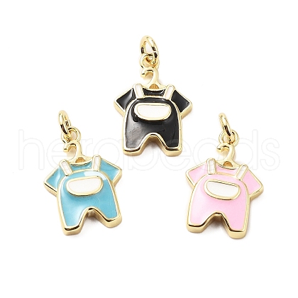 Brass Enamel Charms KK-L237-026G-1