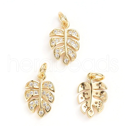 Brass Micro Pave Cubic Zirconia Pendants ZIRC-E164-20G-1