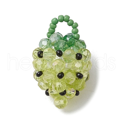 Glass Seed Beaded Pendants PALLOY-GD00003-03-1