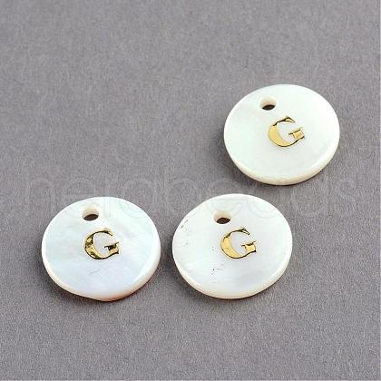 Freshwater Shell Pendants SSHEL-S249-G-1