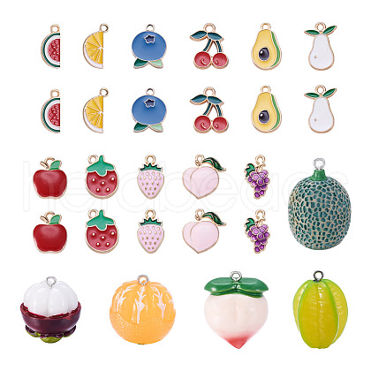 Elecrelive 32Pcs 16 Style Alloy Enamel & Resin Pendants and Charms ENAM-EL0001-01-1