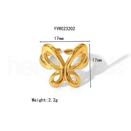 Irregular Hammered Stainless Steel Open Cuff Rings JY9046-9-1