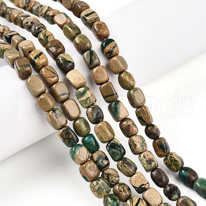 Natural Verdite Stone Beads Strands G-N346-04A-06-1
