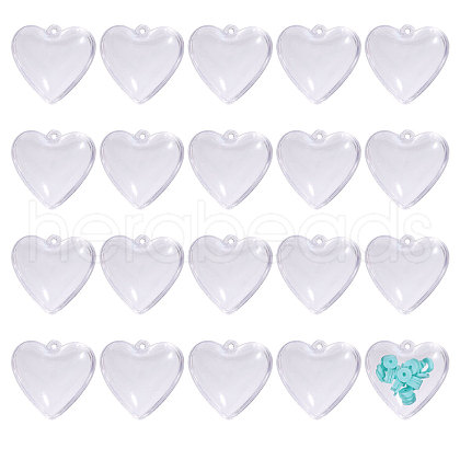 Openable Transparent Plastic Pendants FIND-WH0148-327-1