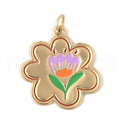 304 Stainless Steel Enamel Pendants STAS-V013-11C-G-1