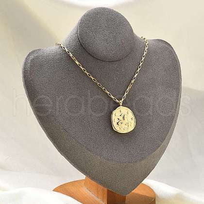304 Stainless Steel Constellation Pendant Necklaces NJEW-K392-01G-10-1