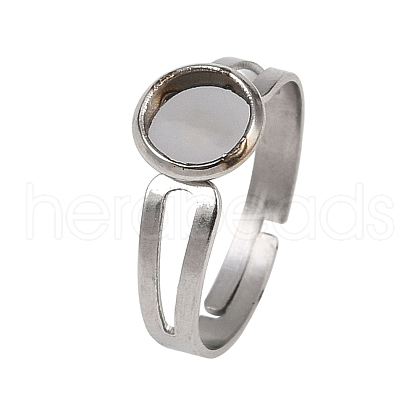 304 Stainless Steel Cuff Ring Components STAS-D372-06P-01-1