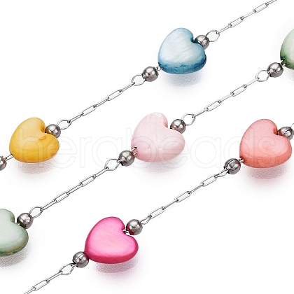 Handmade Shell Beads Heart Chains CHS-T006-18P-1