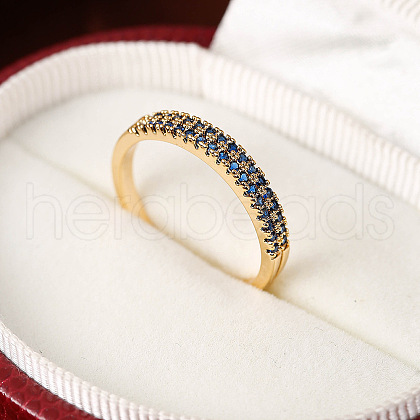 Brass Micro Pave Cubic Zirconia Finger Rings for Women FS-WG59B22-06-1
