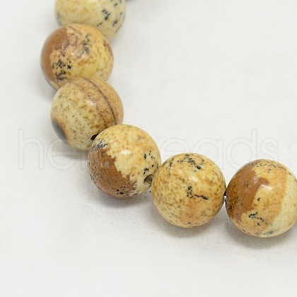 Picture Jasper Round Beads Strands G-GSR8mmC016-1