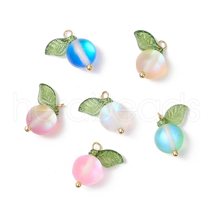Dyed Frosted Synthetic Moonstone Round Charms PALLOY-TA00253-1